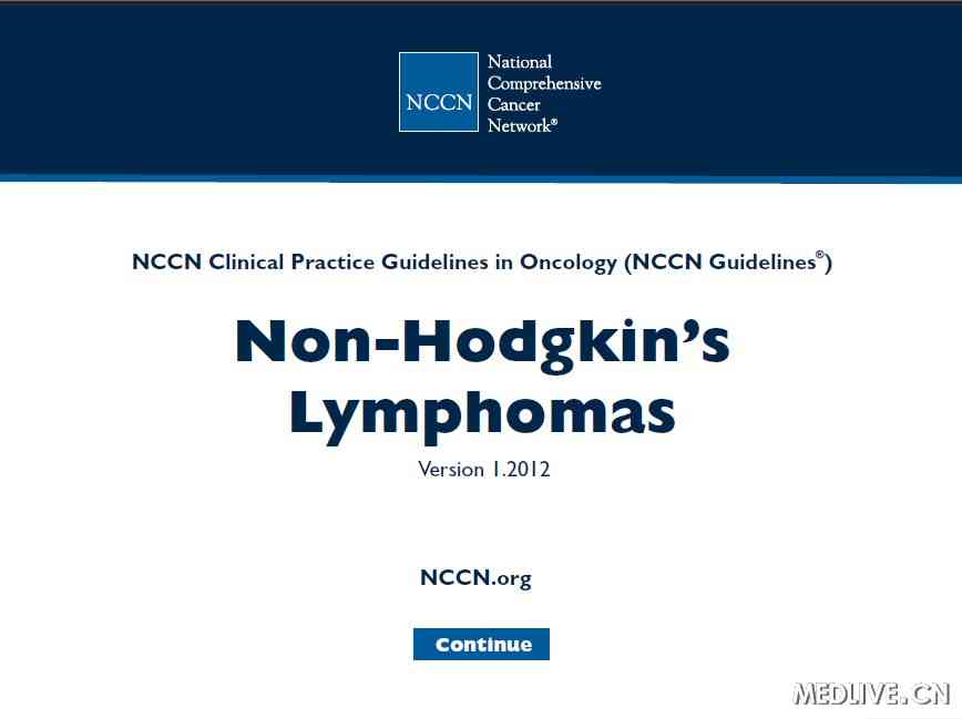 NCCN指南:2012霍奇金淋巴瘤及非霍奇金淋巴