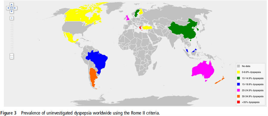 全球未经检查消化不良患病率有差异_消化不良